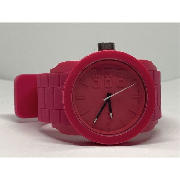 Diesel DZ1439 Unisex Pink Silicone Analog Dial Quartz Genuine Wrist Watch WFH12 - Picture 6 of 11
